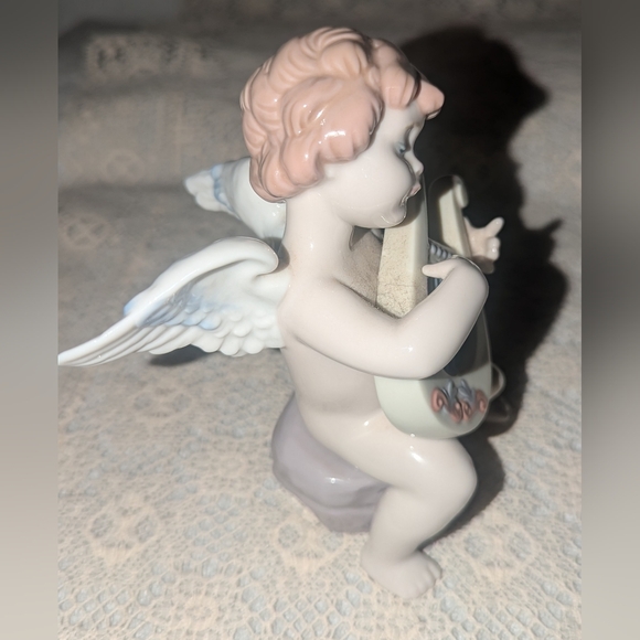 Lladro Cherub Angel Adagio with harp. 6628 - Picture 2 of 10